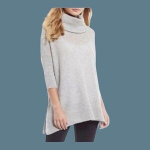 Antonio Melani sz M 100% Cashmere Cowl Neck Sweater relaxed tunic 3/4 sleeve